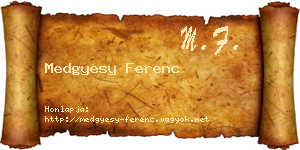 Medgyesy Ferenc névjegykártya